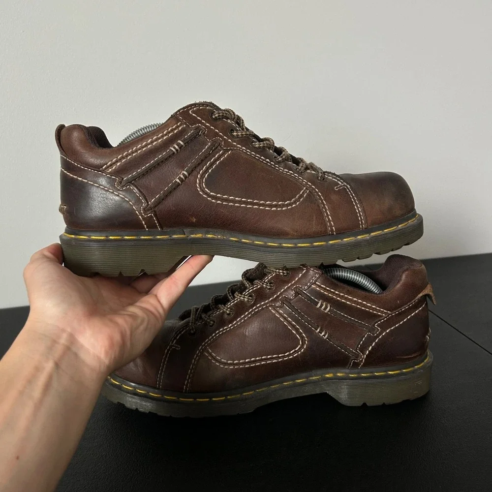 Dr. Martens Anderson Brown Leather Low Top Casual Shoes Oxford Mens 12 AW004
